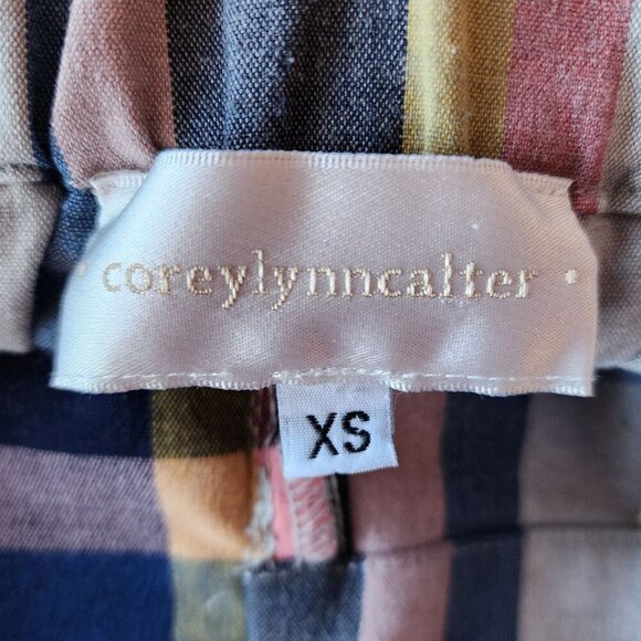 Corey Lynn Calter Sheila Carrot Pleated Plaid Pant Multicolor Crop Pants XS - Picture 6 of 8